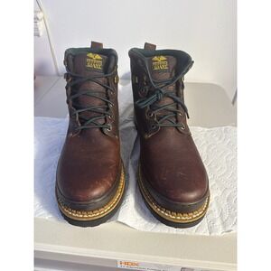 Georgia Giant Mens Brown Leather Work Boots Oil Resistant G6274 Size 16 medium